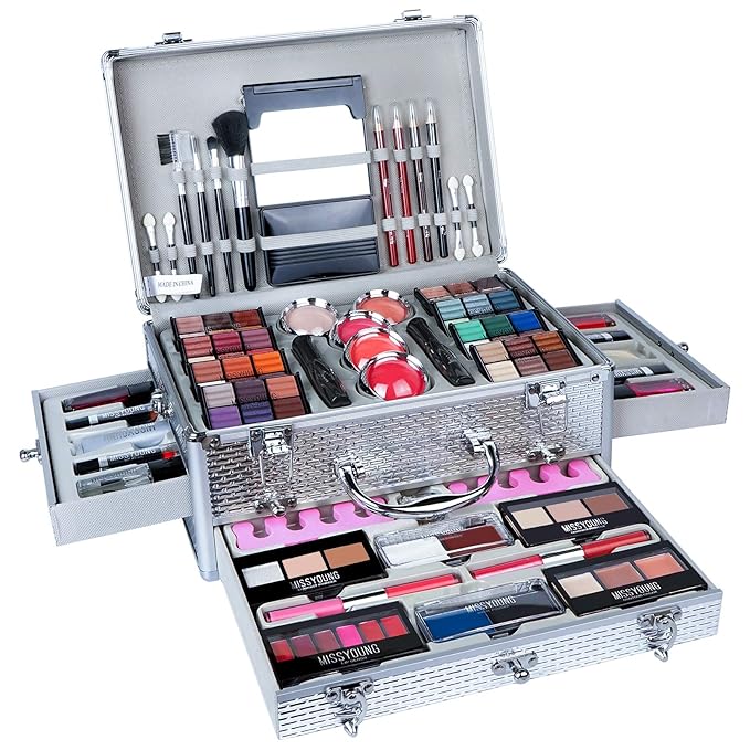 All-in-one Holiday Make up Gift Set | Makeup Kit for Women Full Kit Essential Starter Bundle Include Eyeshadow Palette Lipstick Blush Foundation Concealer Face Powder Mascara Lipgloss Brush-Velvo Beauty