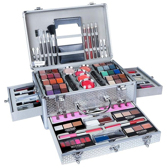 All-in-one Holiday Make up Gift Set | Makeup Kit for Women Full Kit Essential Starter Bundle Include Eyeshadow Palette Lipstick Blush Foundation Concealer Face Powder Mascara Lipgloss Brush-Velvo Beauty