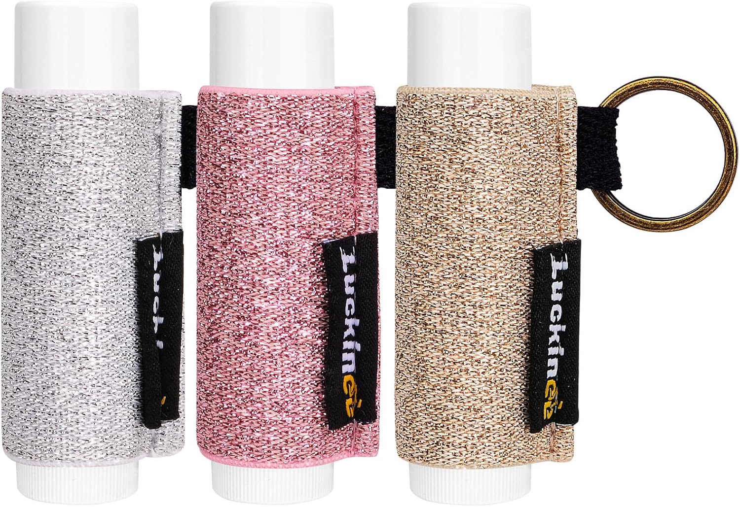 Lip Balm Keychain - Shinny Chapstick & Lipstick Holder - Tight Elastic Holder for Fat & Slim Lip Balms-Velvo Beauty