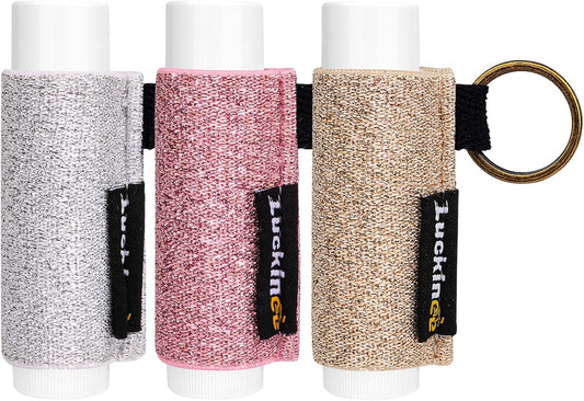 Lip Balm Keychain - Shinny Chapstick & Lipstick Holder - Tight Elastic Holder for Fat & Slim Lip Balms-Velvo Beauty