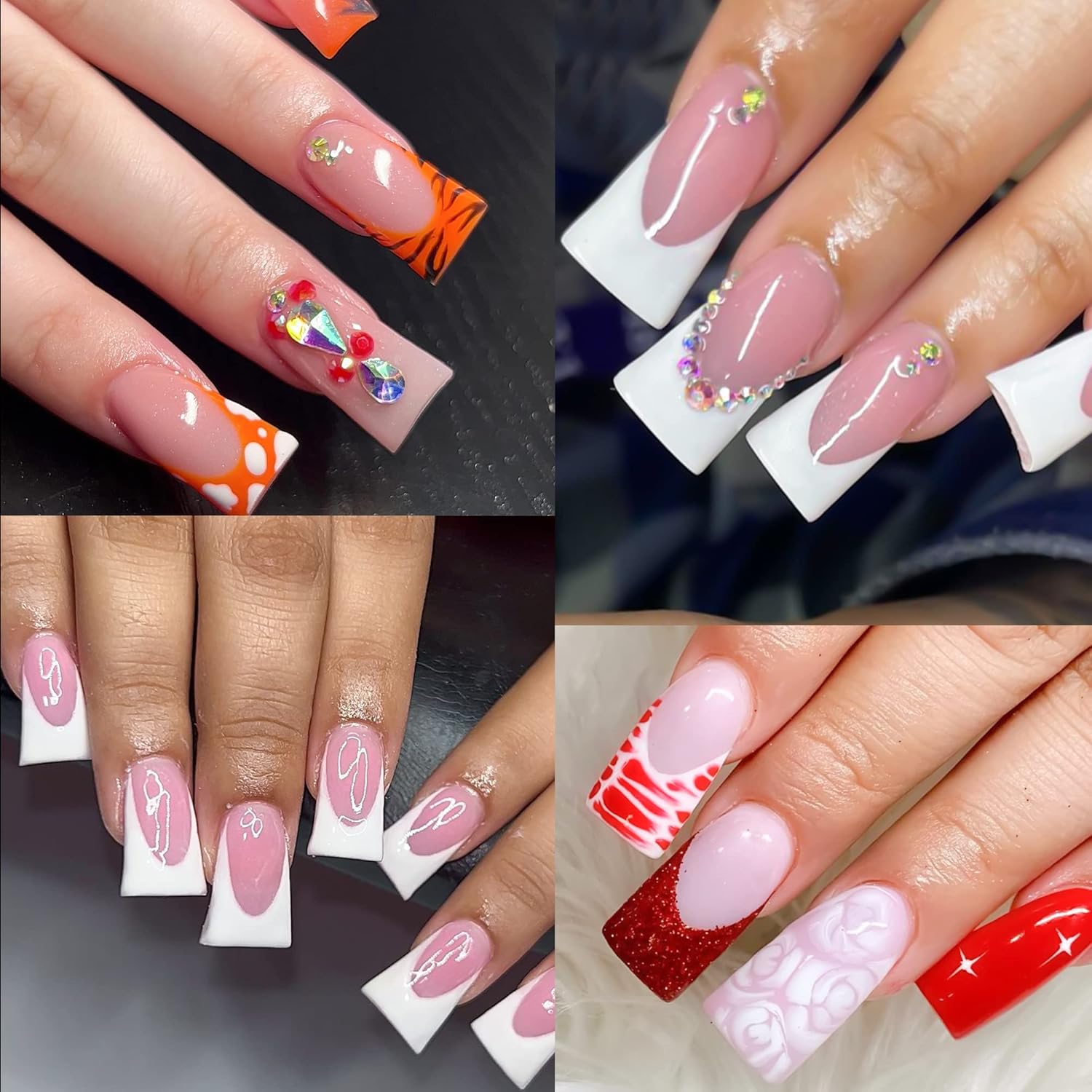 UNA GELLA Duck Fake Nail Tips 504 PCS Clear Soft Gel Short Half Cover Nail Tips Curved for Nail Extensions Professional Salon & Home DIY Nail Art 11 Sizes-Velvo Beauty