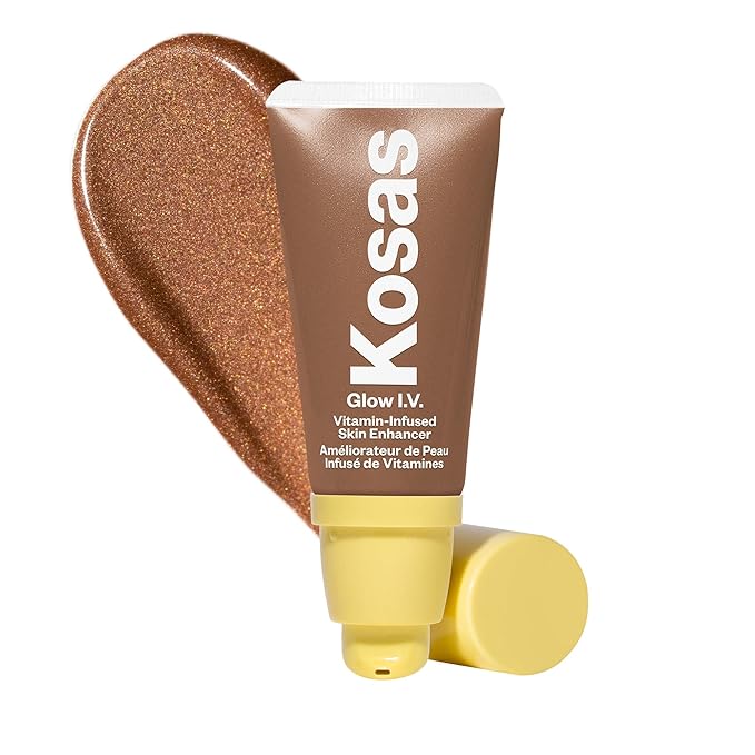 Kosas Glow I.V. Vitamin-Infused Skin Enhancer Face Makeup - Tinted Beauty Highlighter for a Healthy Glow - Recharge-Velvo Beauty
