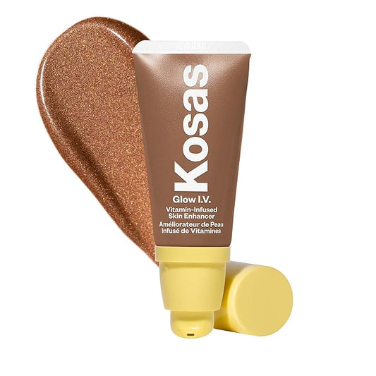 Kosas Glow I.V. Vitamin-Infused Skin Enhancer Face Makeup - Tinted Beauty Highlighter for a Healthy Glow - Recharge-Velvo Beauty
