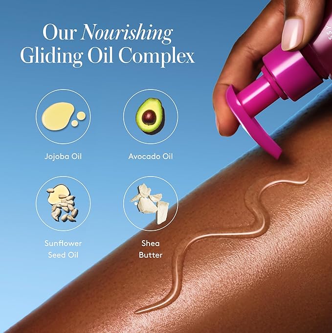 Women's Razor Shave Kit, 1 Rose Razor Handle + 6 Blade Refills + Super Pink Glossy Shave Oil-Velvo Beauty