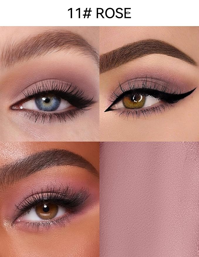 Erinde Waterproof Cream Eyeshadow Stick, Matte Nude Eye Shadow Sticks, Longwear Blendable High Pigmented, Neutral Eye Shadow Sticks Matte for Older Eyes, Smokey Eyeshadow Pencil Crayon, 11 Rose Nude-Velvo Beauty