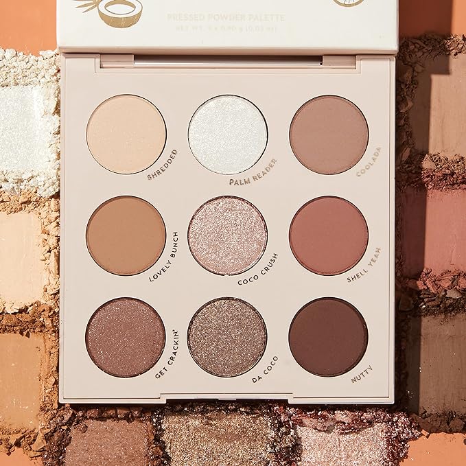 Colourpop Going Coconuts Eyeshadow Palette - Cool-Toned Neutral Eyeshadow Palette with Ultra-Velvety and Silky Finishes - High-Pigment Eye Makeup with a Long-Wearing Formula (0.3 oz)-Velvo Beauty