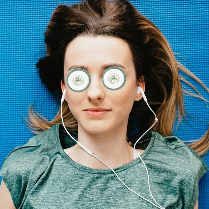 Mobestech Cucumber Eye Pads 100 Pads Non-woven Eye Soothing Spa Cooling Eye Patches with Fruit Vegetable Extracts for Eyes Reduce Dark Circles-Velvo Beauty