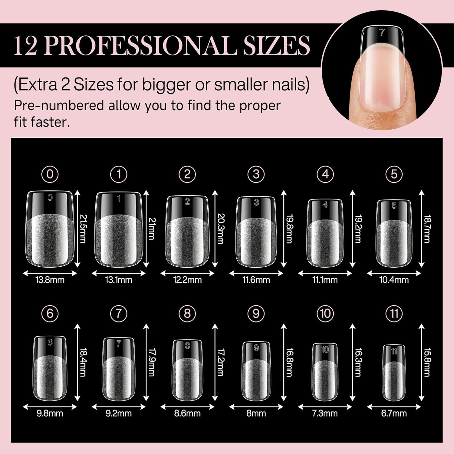 Short Square Nail Tips Matte Short Square Gel Tips 504pcs Clear Nails Full Cover Acrylic False Nails Tips for Gel Nail Extensions 12 Sizes Saving Gelly Tips, Luckyfairy-Velvo Beauty