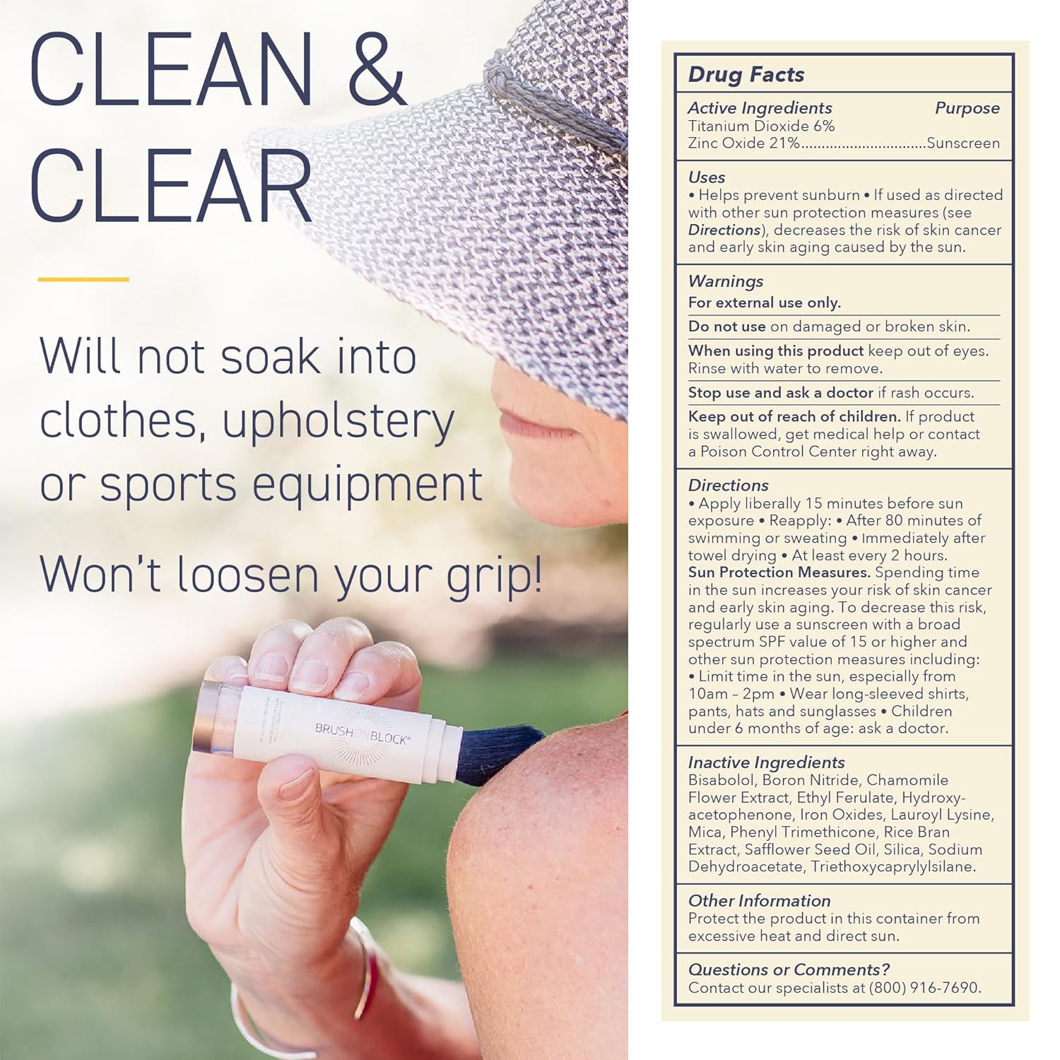 Brush On Block SPF 50 Mineral Powder Sunscreen, Translucent, Broad Spectrum, Water Resistant Face Protection, For All Skin Tones & Types, Reef Friendly, Mfg in USA-Velvo Beauty