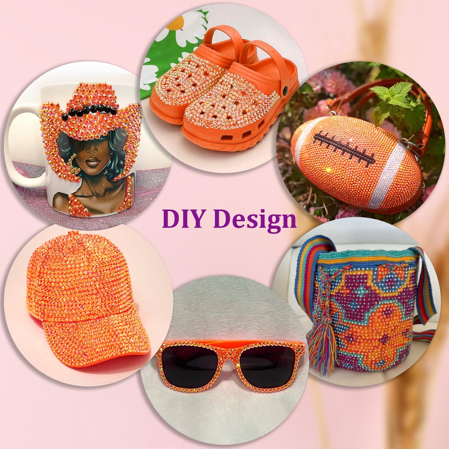 25000Pcs Resin Rhinestones with Tweezers for Crafting, Orange AB 2-6mm Mixed Sizes Non Hotfix Flatback Gems, Bedazzling Crystal for DIY Craft Clothing Mugs Tumblers Shoes Fabric Decor Nail Art-Velvo Beauty