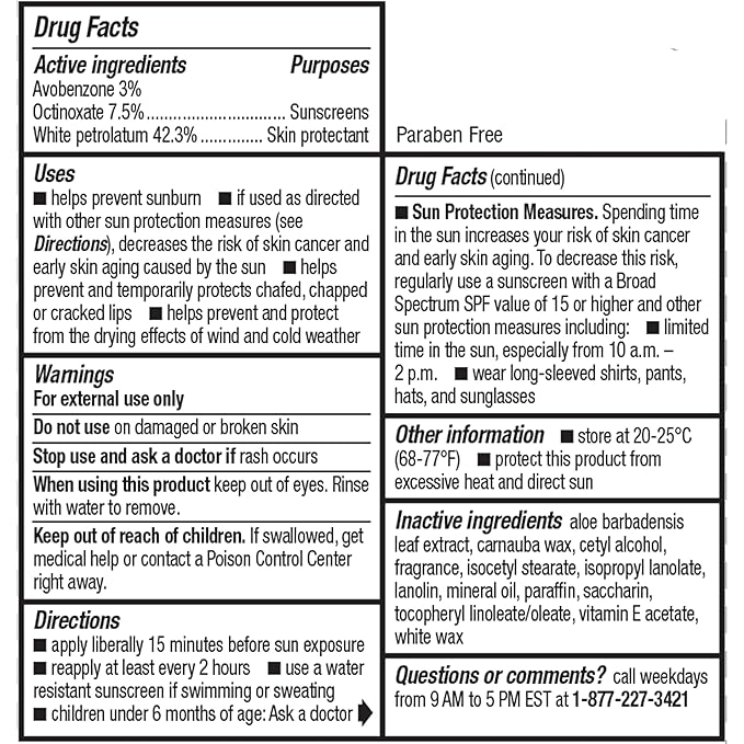 ChapStick Moisturizer Original Lip Balm Tube, SPF 15 and Skin Protectant - 0.15 Oz-Velvo Beauty