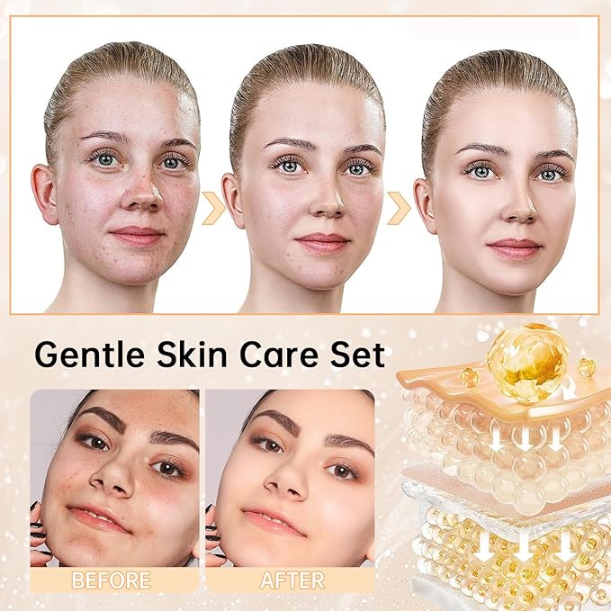 Rice Skin Care Sets For Women, 5/6Pcs Skin Care Kit, Moisturizing Skin Care Gift Set , Face Care Kit Inclusde Rice Mask, Cleanser, Toner, Lotion, Eyecream, Face Serum (5pcs Rice Raw Pulp)-Velvo Beauty