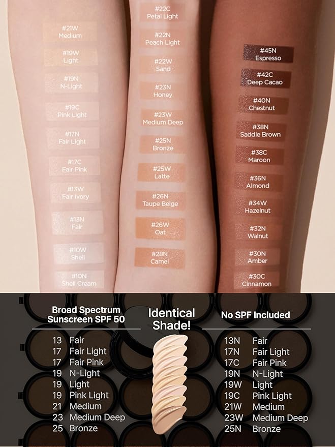 JUNG SAEM MOOL Essential Skin Nuder Cushion 17 Fair Light 0.49 Fl Oz (Refill Only, SPF 50 Broad Spectrum) | Natural Radiant Finish, Lightweight Hydration, Korean Cushion Foundation-Velvo Beauty