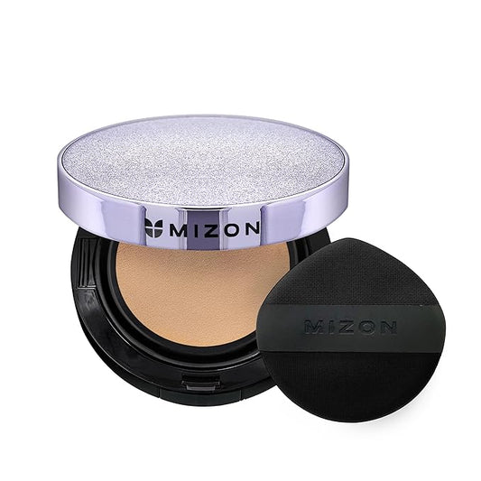 MIZON Vegan Collagen Cushion (15g/ 0.52 oz x 2 ea) Healthy and glowing look, Medium coverage compact with SPF38 PA++ Protection, Skincare and makeup INCLUDES REFILL (#23 Sand Beige)-Velvo Beauty