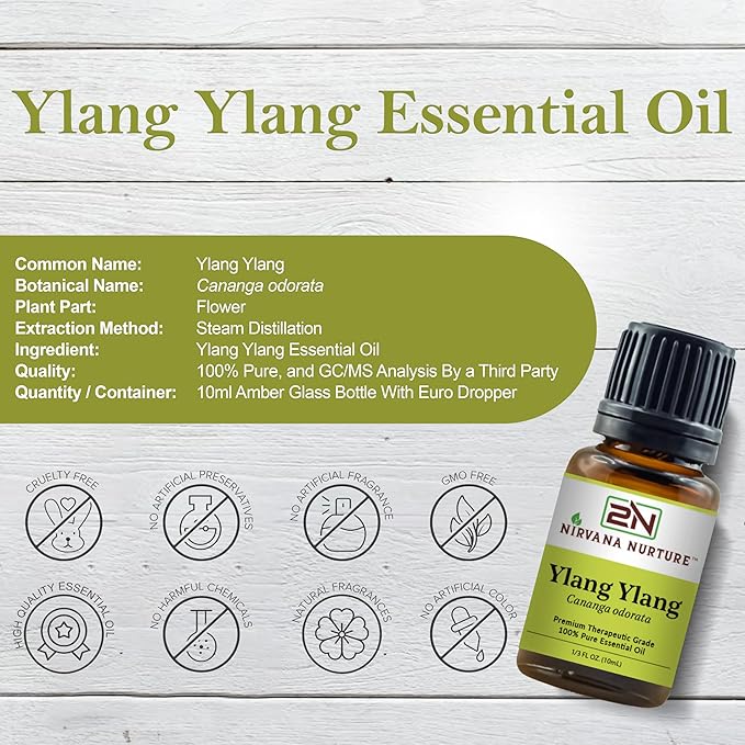 Ylang Ylang Essential Oil 100% Pure Premium Therapeutic Grade, Undiluted - Aromatherapy Diffuser for Calm and Relaxation, Skin Care, Hair Care-Velvo Beauty