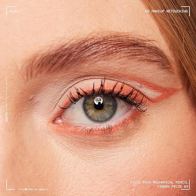NYX PROFESSIONAL MAKEUP Mechanical Eye Pencil, Vivid Rich Mechanical, Creamy Retractable Eyeliner - Tigers Prize, Cork Orange Eyeliner-Velvo Beauty