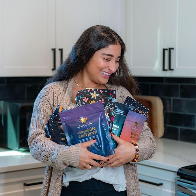 Luna Lullaby Sleep Tea, Organic Loose Leaf Herbal Tea – Calming, Relaxing Bedtime Tea – Chamomile, Valerian Root, Peppermint – 4 oz Resealable Bag (Makes 50 Cups) – The Elegant Elephant-Velvo Beauty