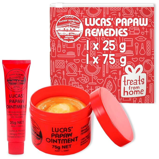 Lucas Pawpaw Lip Ointment, Lucas Pawpaw Cream, Lucas Pawpaw Ointment for Lips & Dry Skin - Unique All Skin Types, All Gender- Any Season Gift Pack with 75g and 15gr Pawpaw Balm-Velvo Beauty