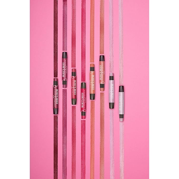 Burt's Bees Shimmer Lip Tint Set, Tinted Lip Balm Stick, Moisturizing for All Day Hydration with Natural Origin Glowy Pigmented Finish & Buildable Color, Plum (4-Pack)-Velvo Beauty