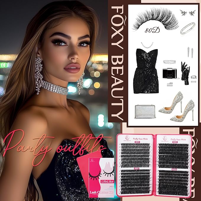 Lash Clusters 640PCS - Natural Fluffy Lash Clusters 40D+60D+80D+100D Fluffy Wispy Lash Clusters D Curl Lash Extension 11-18MM Individual Lash Clusters Cluster Eyelash Extensions for Beginners-Velvo Beauty