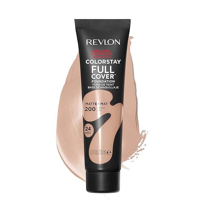 Revlon Liquid Foundation, ColorStay Face Makeup for Normal and Dry Skin, Longwear Full Coverage with Matte Finish, Oil Free, Nude, 1.0 Fl Oz-Velvo Beauty