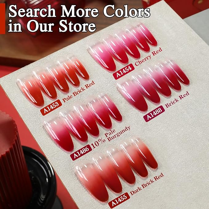 Double Rhythm Translucent Gel Polish Sheer Neutral Natural Light Milky Same Color Same Bottle 15ML Jelly UV Nail Polish Nail Art DIY at Home (Pale Burgundy-A1486)-Velvo Beauty