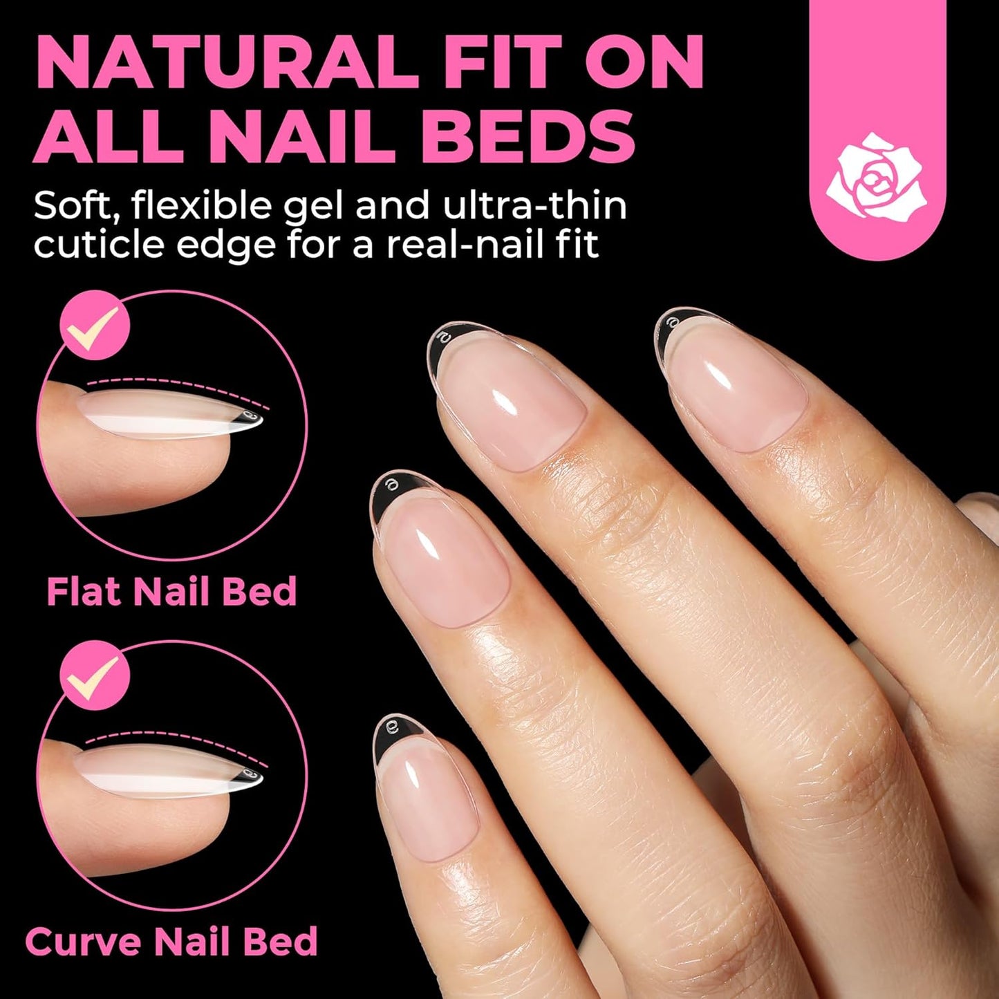 UNA GELLA Short Oval Almond Fake Nails 504pcs Press on Nails Pre-shape Short Almond Round Gel Nail Tips for Full Cover Acrylic False Nails For Nail Extension Home DIY Salon 12 Sizes False Gelly Tips-Velvo Beauty