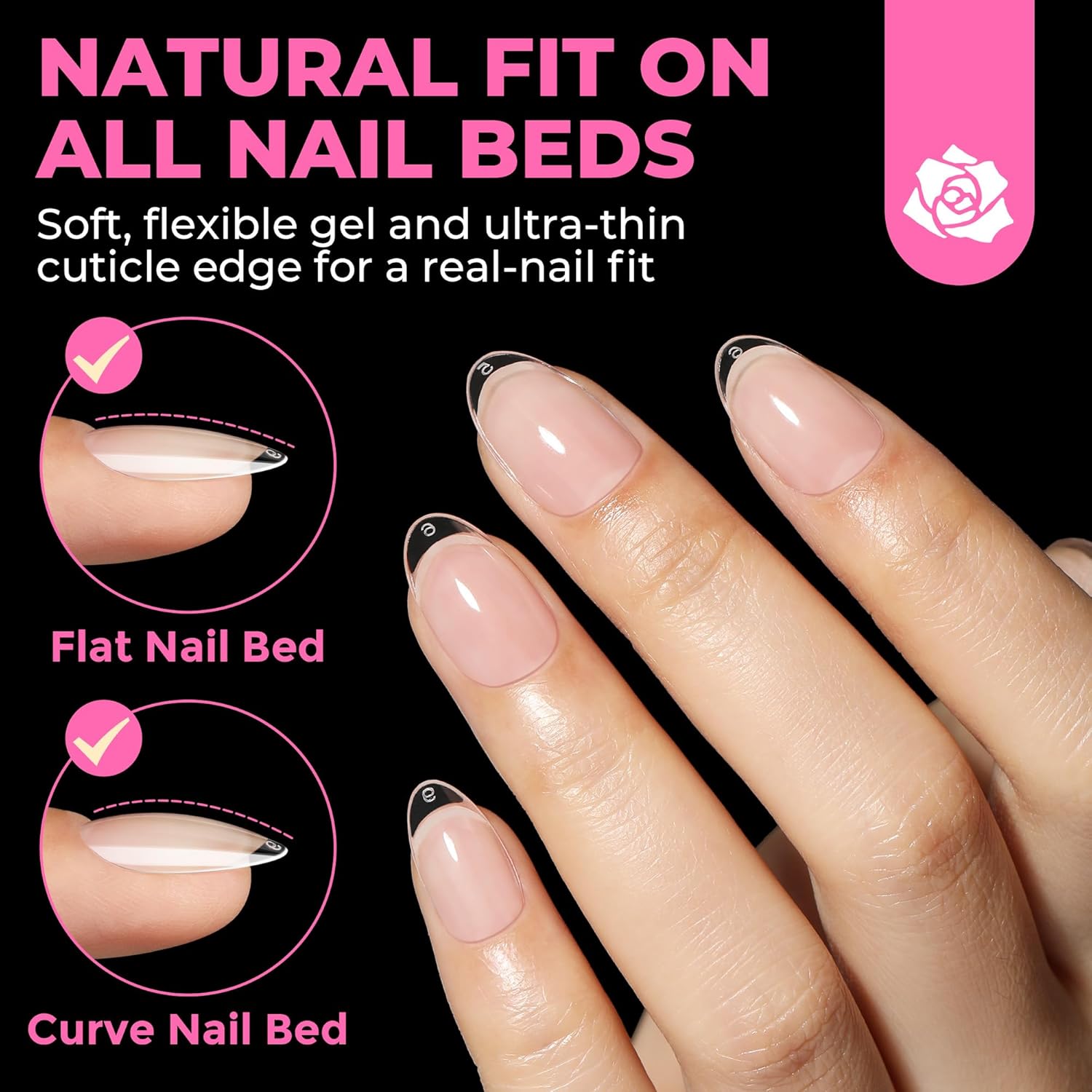 UNA GELLA Short Oval Almond Fake Nails 504pcs Press on Nails Pre-shape Short Almond Round Gel Nail Tips for Full Cover Acrylic False Nails For Nail Extension Home DIY Salon 12 Sizes False Gelly Tips-Velvo Beauty
