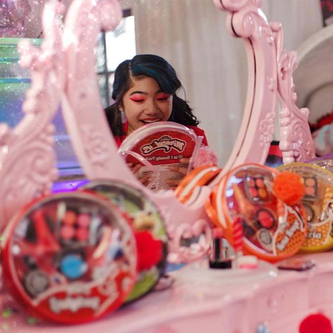 Miraculous Ladybug Kids Makeup Set - 10 Piece Bag with Nail Polish, Hair Chalk, Stickers & More - Safe, Non-Toxic Pretend Play Cosmetics - Miraculous Ladybug Themed Makeup Kit for Children-Velvo Beauty