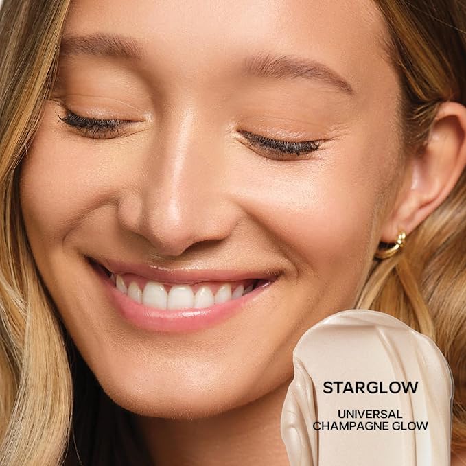 Saie Glowy Super Gel - Hydrating Makeup Primer and Illuminating Glow Serum Enriched with Vitamin C and Squalane Oil - All-Over Liquid Highlighter Makeup for Instant Glass Skin - Starglow (1 oz)-Velvo Beauty