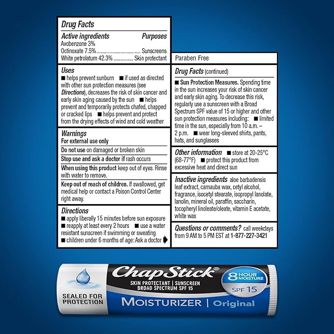 Abreva 10 Percent Docosanol Cold Sore Treatment, Fever Blister and Cold Sore Cream - 0.07 oz plus ChapStick Moisturizer Original Lip Balm - 0.15 oz Value Pack-Velvo Beauty