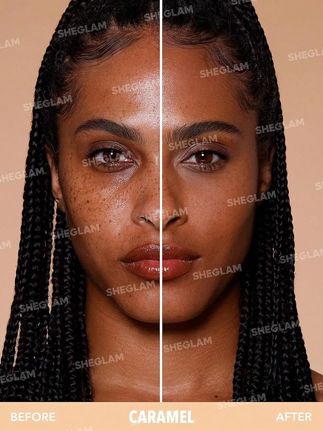 SHEGLAM SKin-Focus Full Coverage Powder Foundation Oil-Control Lightweight Face Pressed Powder Makeup-Honey-Velvo Beauty