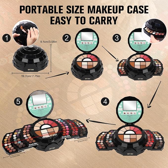 109 Colors Makeup Kit for Women Girl Full Kit Gift Set with Mirror All in One Make up Palette Included Eyeshadow Glitter Lipstick Concealer Eyeliner Eyebrow Highlighter Contour Blusher Compact PowderY-Velvo Beauty