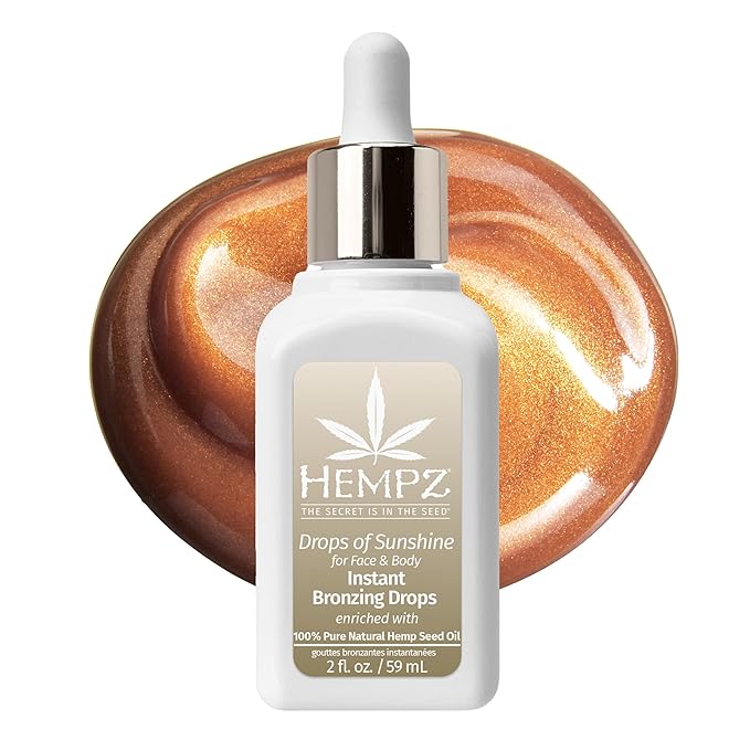 Hempz Instant Bronzing Drops, Face and Body Bronzer, Drops of Sunshine, 2 oz.-Velvo Beauty