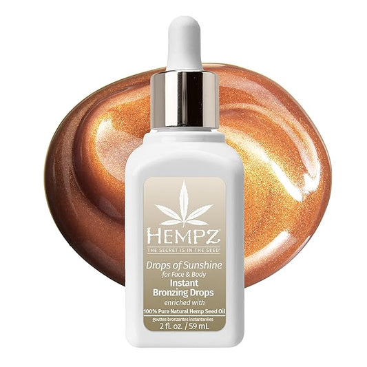 Hempz Instant Bronzing Drops, Face and Body Bronzer, Drops of Sunshine, 2 oz.-Velvo Beauty