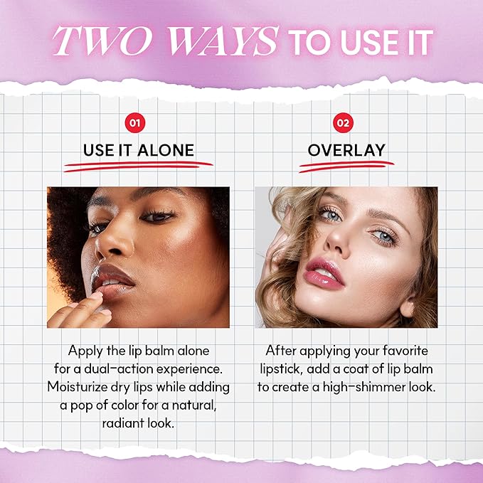Glowing Color Lip Balm 0.35 Oz| Hydrating Lip Balm Lip Gloss for Girls | Vegan Lip Balm & Lip Plumping Gloss | Lip Glowy Balm & Lip Care for Dry Lips | Moisturizing Lip Balm Summer Fig-Velvo Beauty