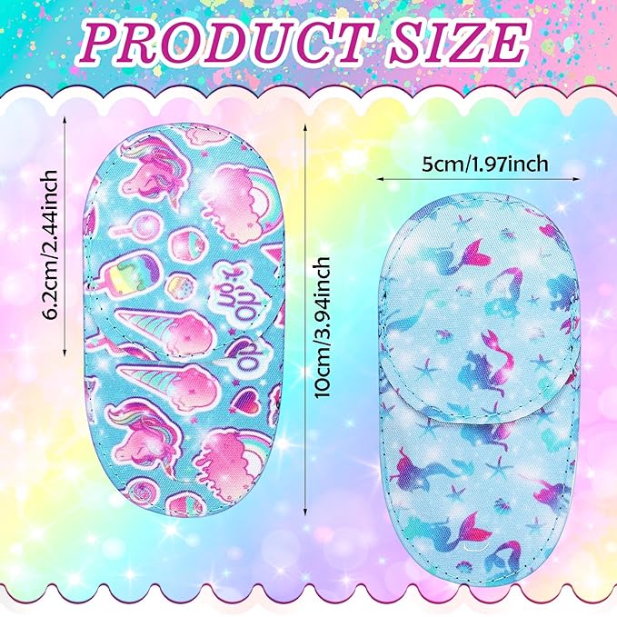 Newcotte 12 Pcs Eye Patch for Kids Girls Boys Reusable Eye Patch for Glasses over the Lens Colorful Eye Patch Toddler Eye Patch Adorable Kids Eye Patches Assorted Eye Patch Cover (Mermaid)-Velvo Beauty