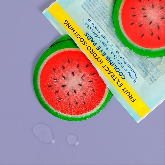SpaLife Watermelon Cooling Eye Pads, 48 Hydrating Under Eye Patches for Puffiness, Dark Circles, and Tired Eyes, Infused with Hyaluronic Acid, Glycerin, and Vitamin C, Fruity Scent-Velvo Beauty