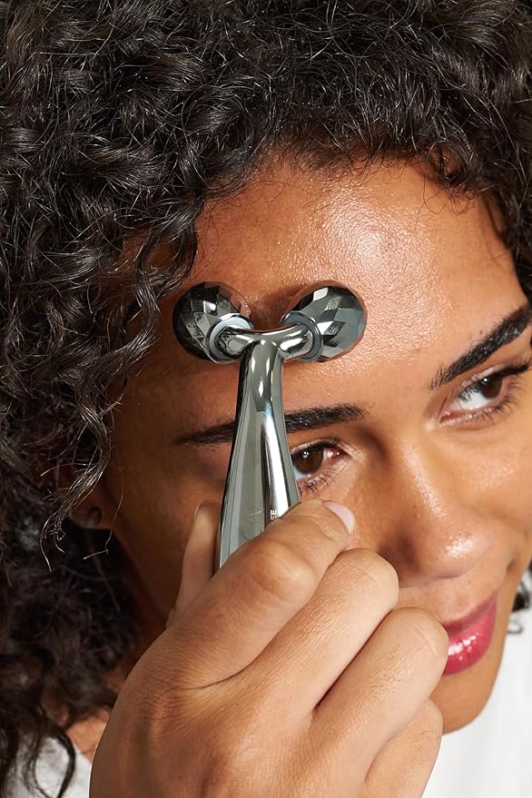 Pacifica Future Youth Stainless Steel Face Roller – Cooling Dual Gua Sha Facial Massager for Sculpting, Contouring & De-Puffing – Anti-Aging Skin Care Tool for Wrinkles & Fine Lines Lymphatic Drainage-Velvo Beauty