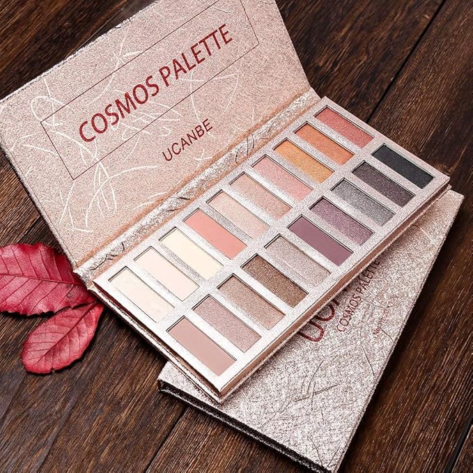 UCANBE 20 Colors Nude Eyeshadow Palette, High Pigmented Shimmer Matte Metallic Eye Shadow Pallets, Long Lasting Blendable Neutral Smokey Warm Bronze Eye Makeup-Velvo Beauty