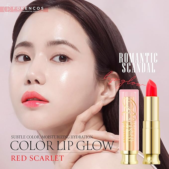 Tinted Lip Balm Hydrating 0.11oz, Glow Pink Shade, Glossy High Pigmentation, Sheer and Smooth, Mositurizing, Natural Color (Red Scarlet)-Velvo Beauty