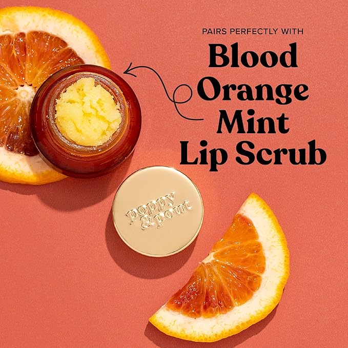 Poppy & Pout Blood Orange Mint Jumbo Lip Balm | All Natural Lip Balms & Moisturizers | Hydrates with Beeswax, Vitamin E, Organic Coconut Oil | Cruelty-Free | Lip Balm in Recyclable Cardboard Tube-Velvo Beauty