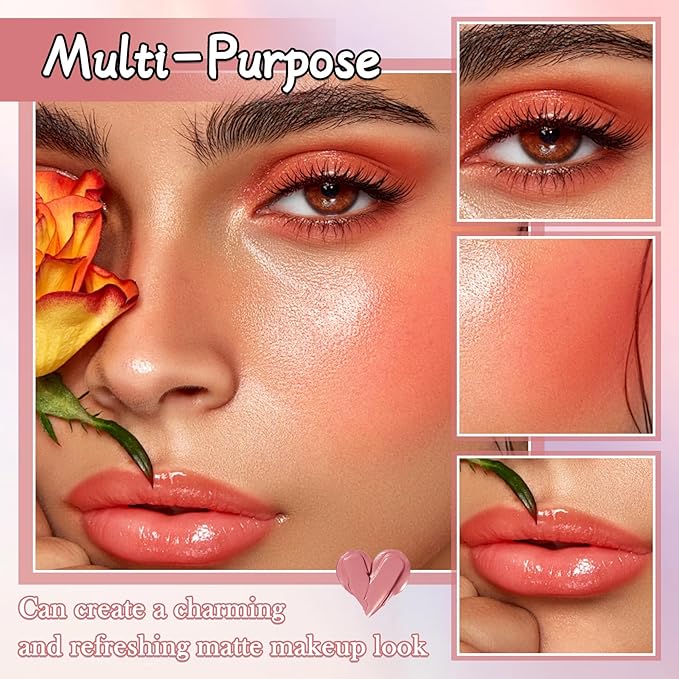 Cream Blush Stick for Cheeks,Blendable Multi-use Blush Makeup Stick for Cheek Eyes Lips Blusher-Velvo Beauty