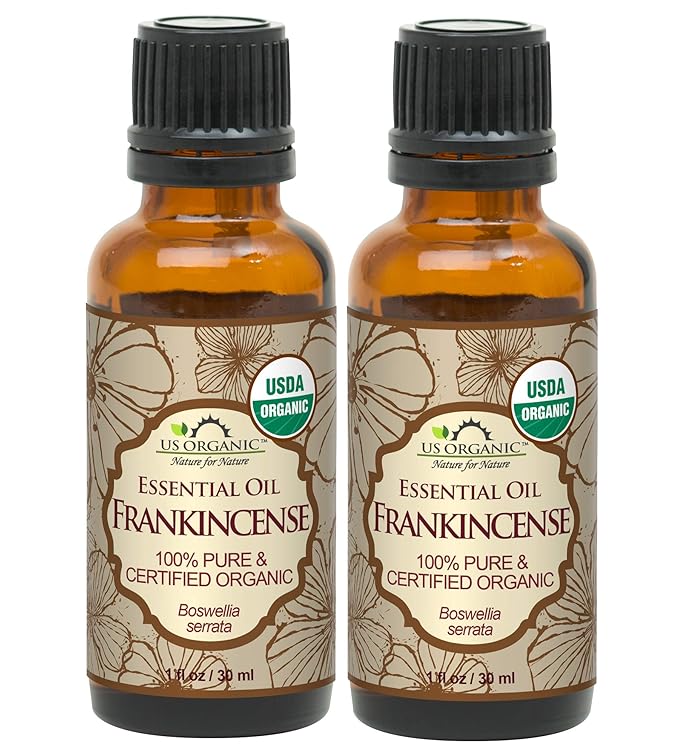 US Organic 100% Pure Frankincense Essential Oil, USDA Certified Organic, Steam Distilled, Boswellia serrata, Origin_India, Use Topically or in Diffuser (30 ml, Value 2Pack)-Velvo Beauty