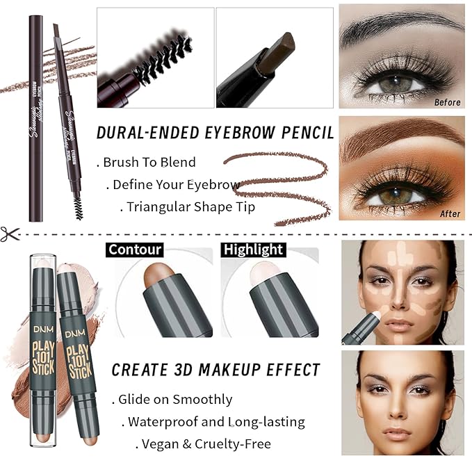 Makeup Set, Makeup Set Kit for Women, Makeup Present for Women Teens, Eyeshadow Foundation CC Cream Face Primer Counter stick, Brush Sponges Lipstick Set Eyebrow Pencil Mascara Eyeliner-Velvo Beauty