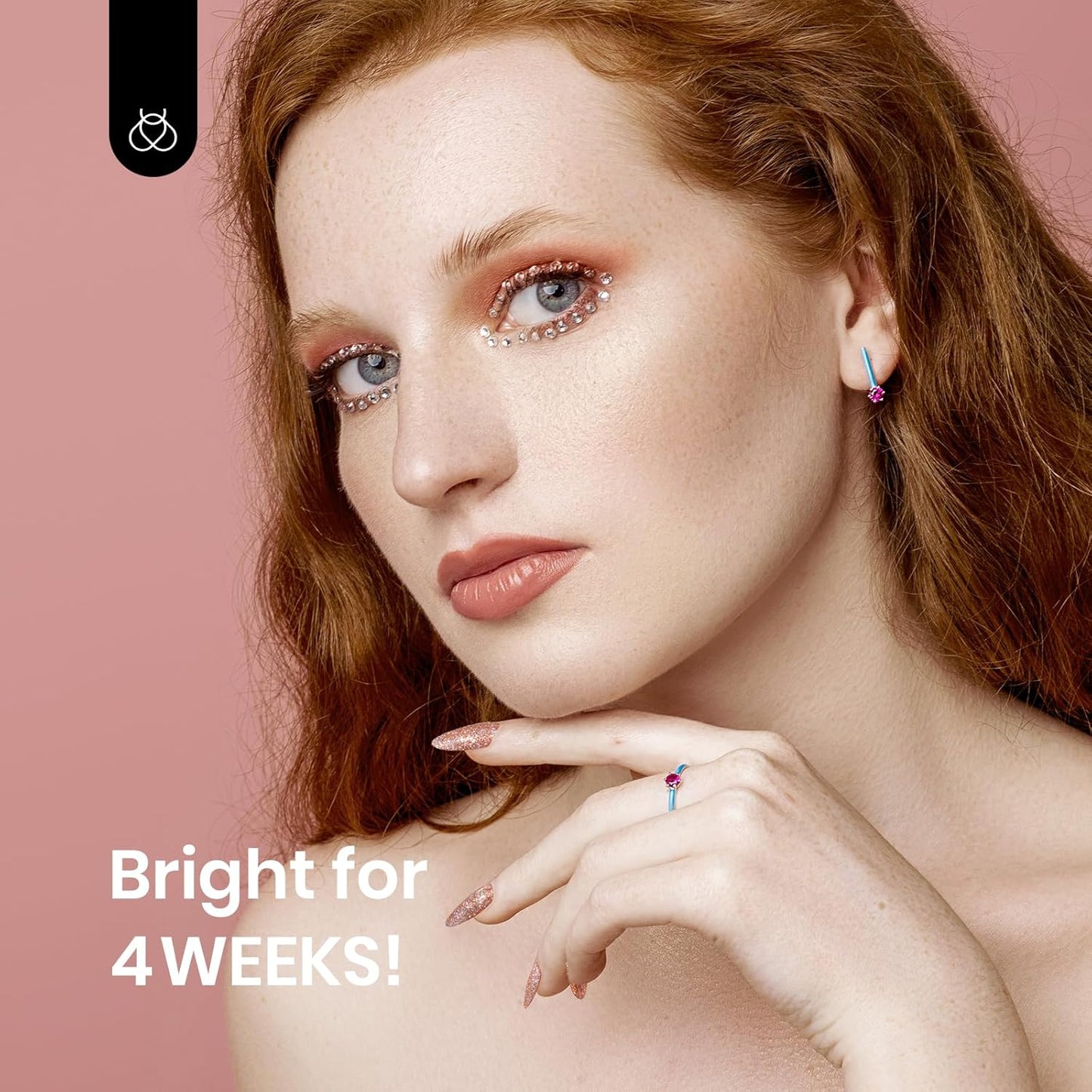 Beetles Glitter Gel Nail Polish 15ML Rose Gold Reflective Pink Gel Polish Dazzling Princess Nail Art Design Manicure Salon (1Pcs)-Velvo Beauty