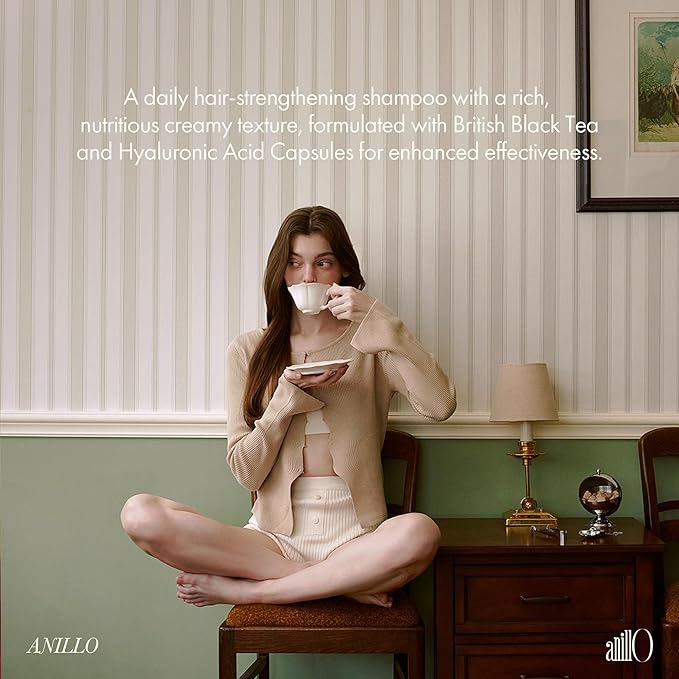 Vegan Nourishing Scalp Shampoo with Black Tea, Hyaluronic & Amino Acids to Strengthen Scalp Barrier, Creamy Woody Scent, Paraben, Sulfate & Silicone Free 450ml / 15.22 fl. Oz-Velvo Beauty