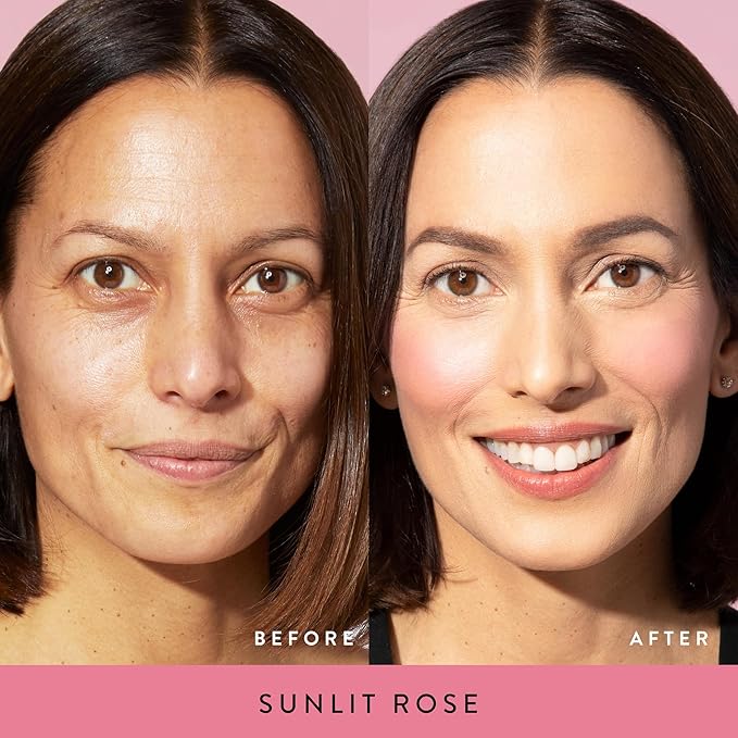 LAURA GELLER NEW YORK Baked Blush-n-Brighten Marbleized Blush for Cheeks - Sunlit Rose - Satin Finish - Buildable Color-Velvo Beauty