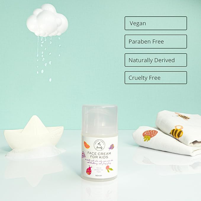 Gentle Face Cream Moisturizer for Kids and Preteens – Nourishing and Calming for All Skin Types – Natural Ingredients: Hyaluronic Acid and Vitamin E - Made in UK 50ml-Velvo Beauty