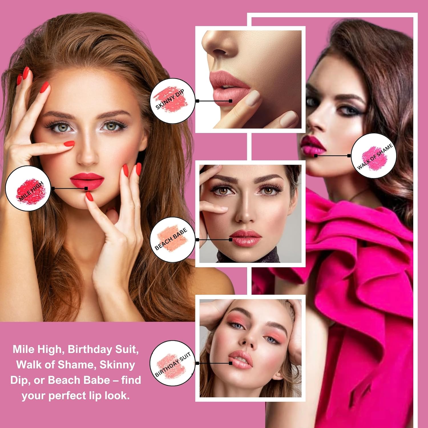 Hickey Lipstick Organic, Long Lasting Gluten Free Lipstick REFILL Collection THE VAULT COLLECTION - 8 Refill Shades Red, Hot Pink, Nude, Light Pink, Coral, Berry, Mauve, Terracotta-Velvo Beauty